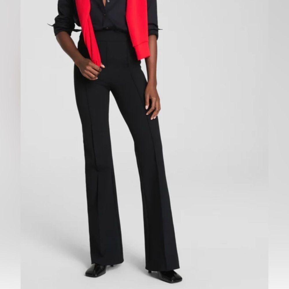 Black High-Waist Flared Trousers - Women